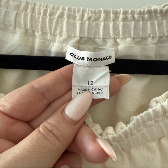 Club Monaco cream linen cotton a-line midi skirt - size 12 (XL) - Picture 5 of 6